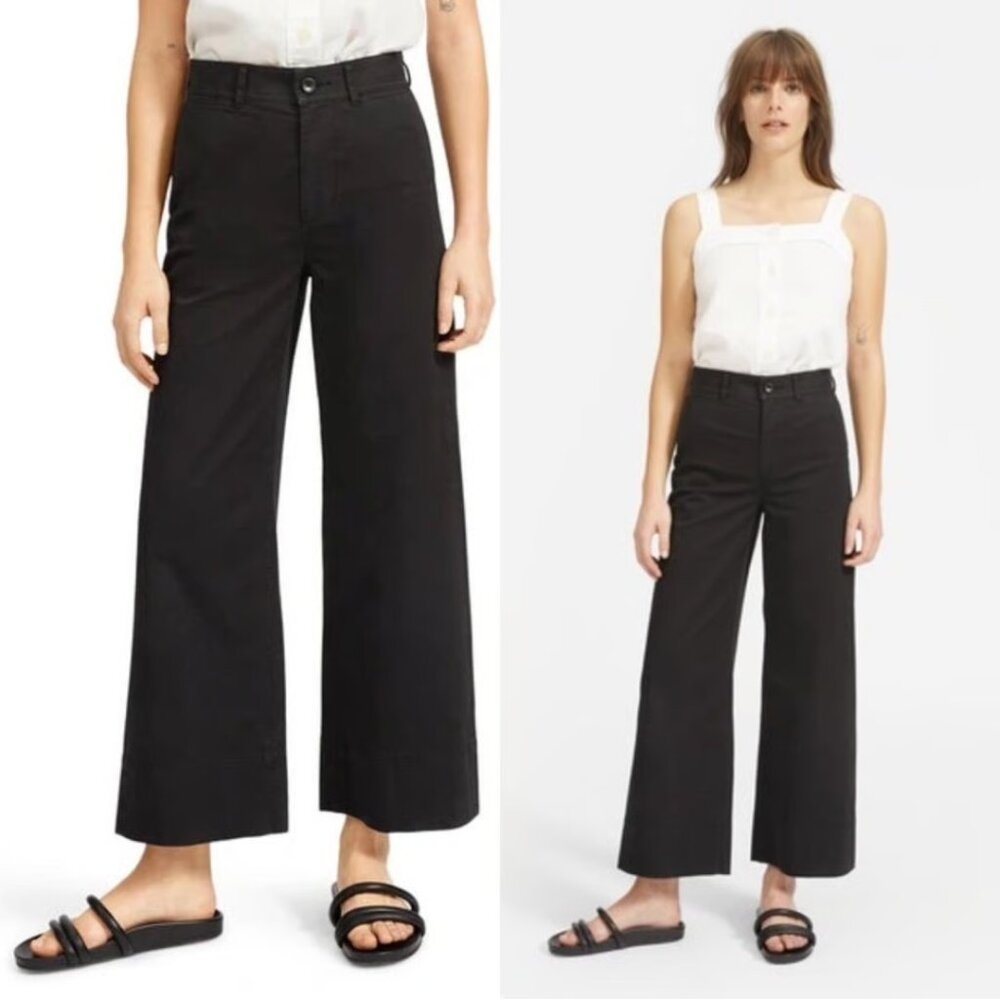 Everlane Wide Leg cropped black denim 16  🛍️